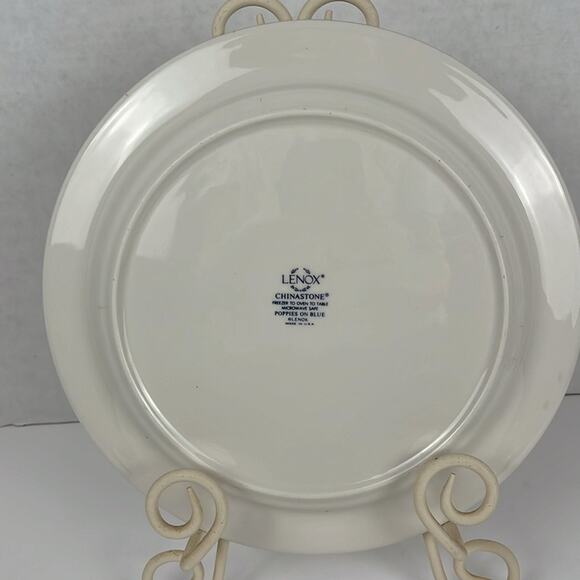 Lenox Chinastone 10.75 Inch Dinner Plate Poppies on Blue Pattern - Picture 6 of 8